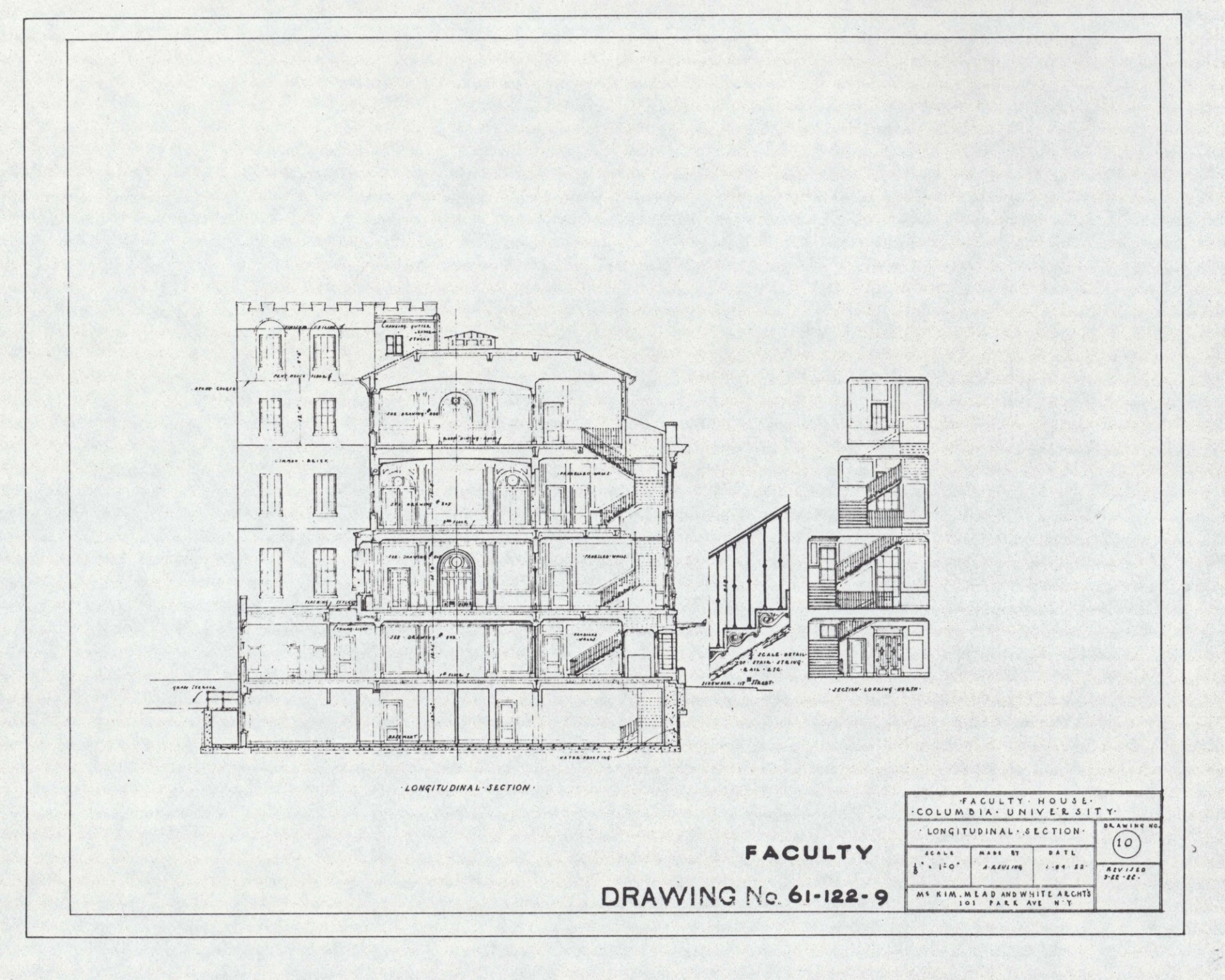Original blueprint for Faculty House