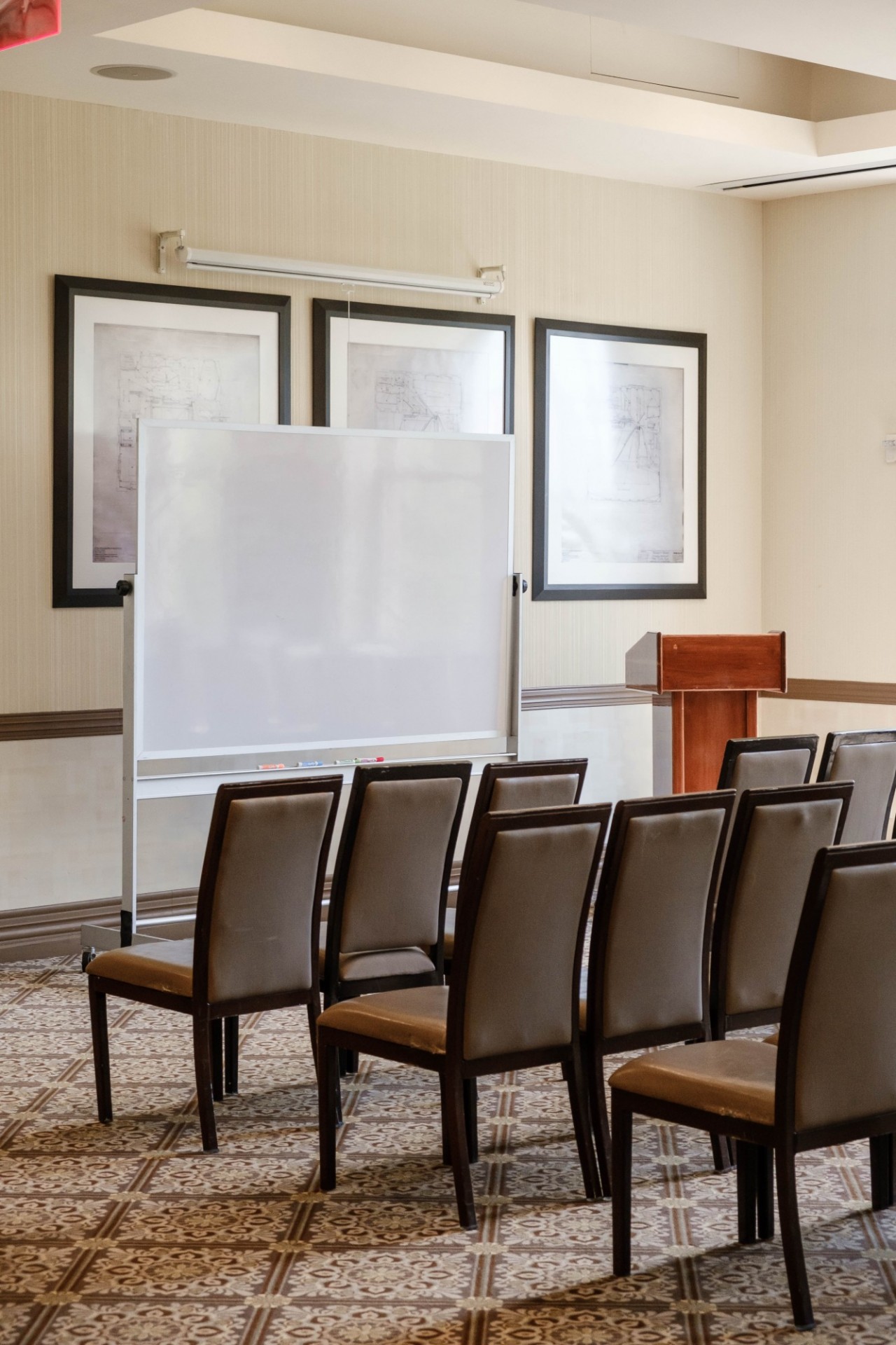 Chairs face a whiteboard in Seminar Room 1