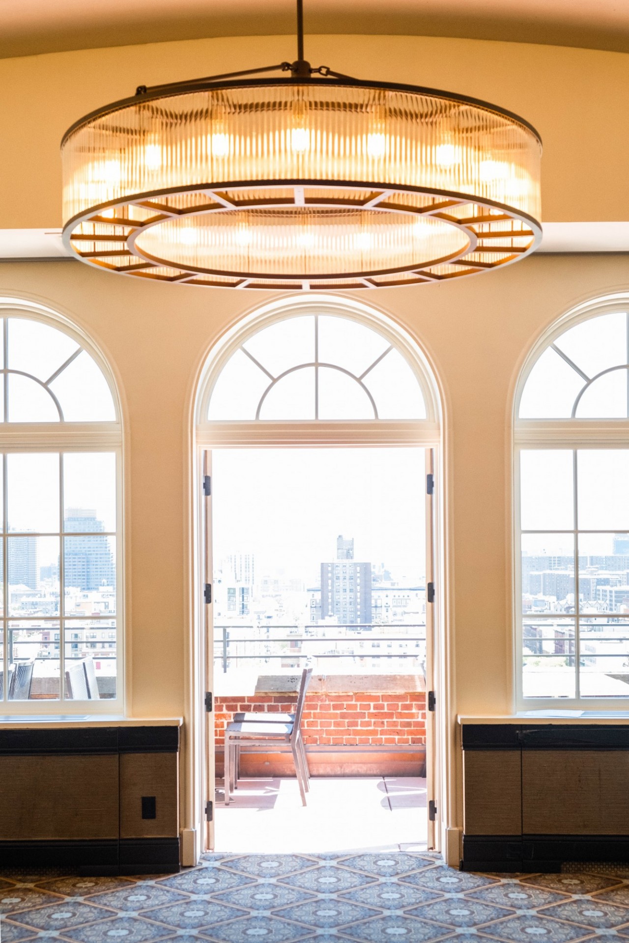 Door to terrace in the skyline ballroom