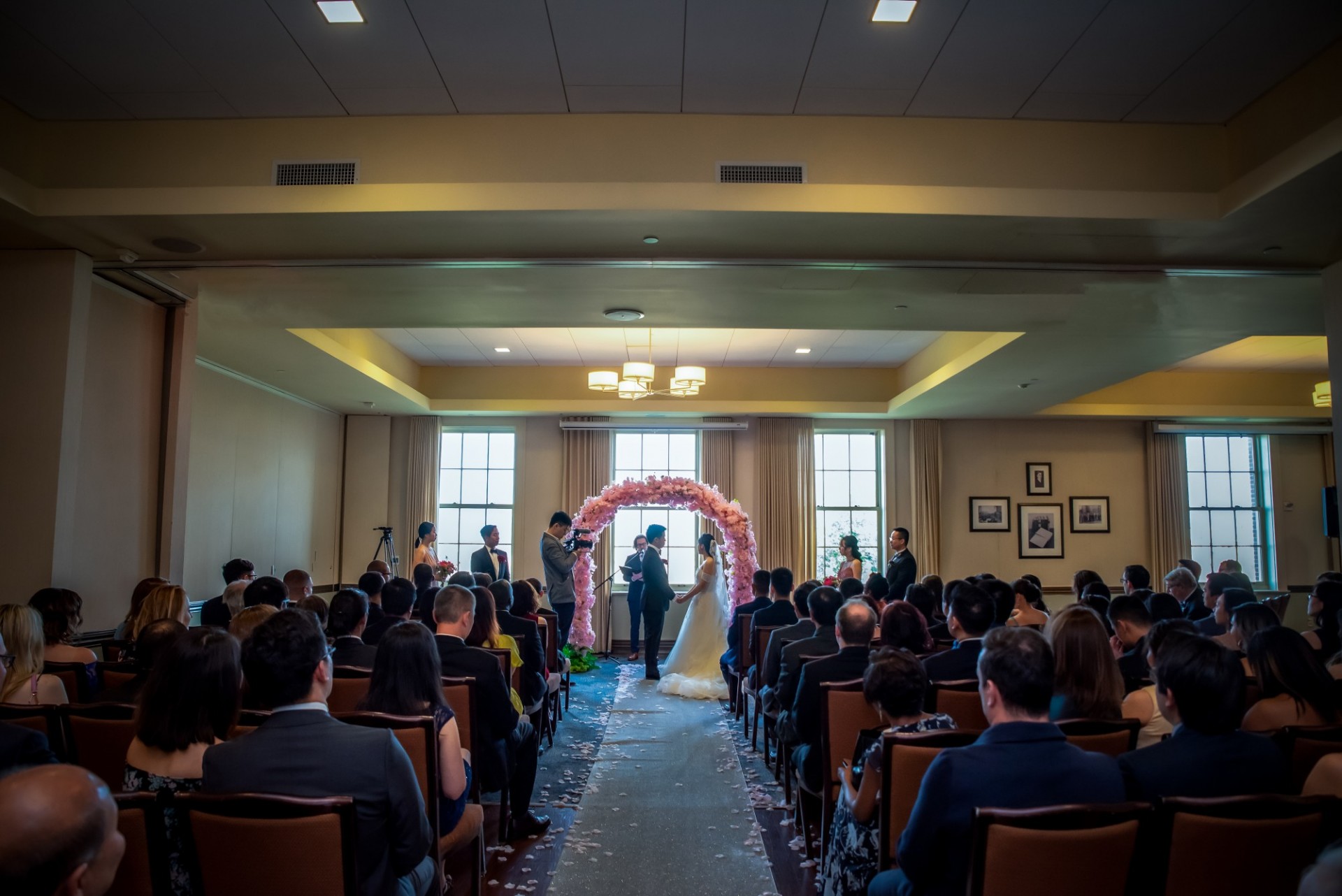 A wedding ceremony in the Presidential Ballroom