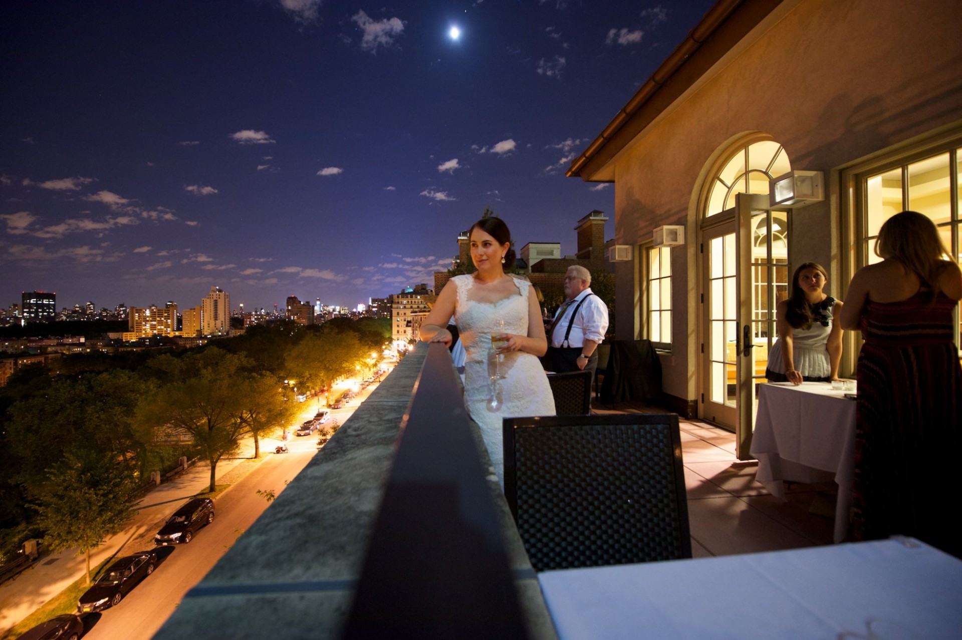 Bride on the Skyline terrace at Faculty House.