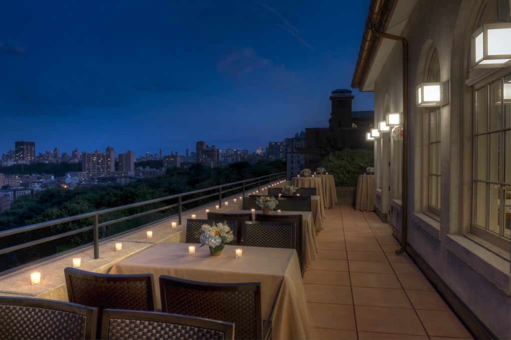The Skyline Level terrace at night