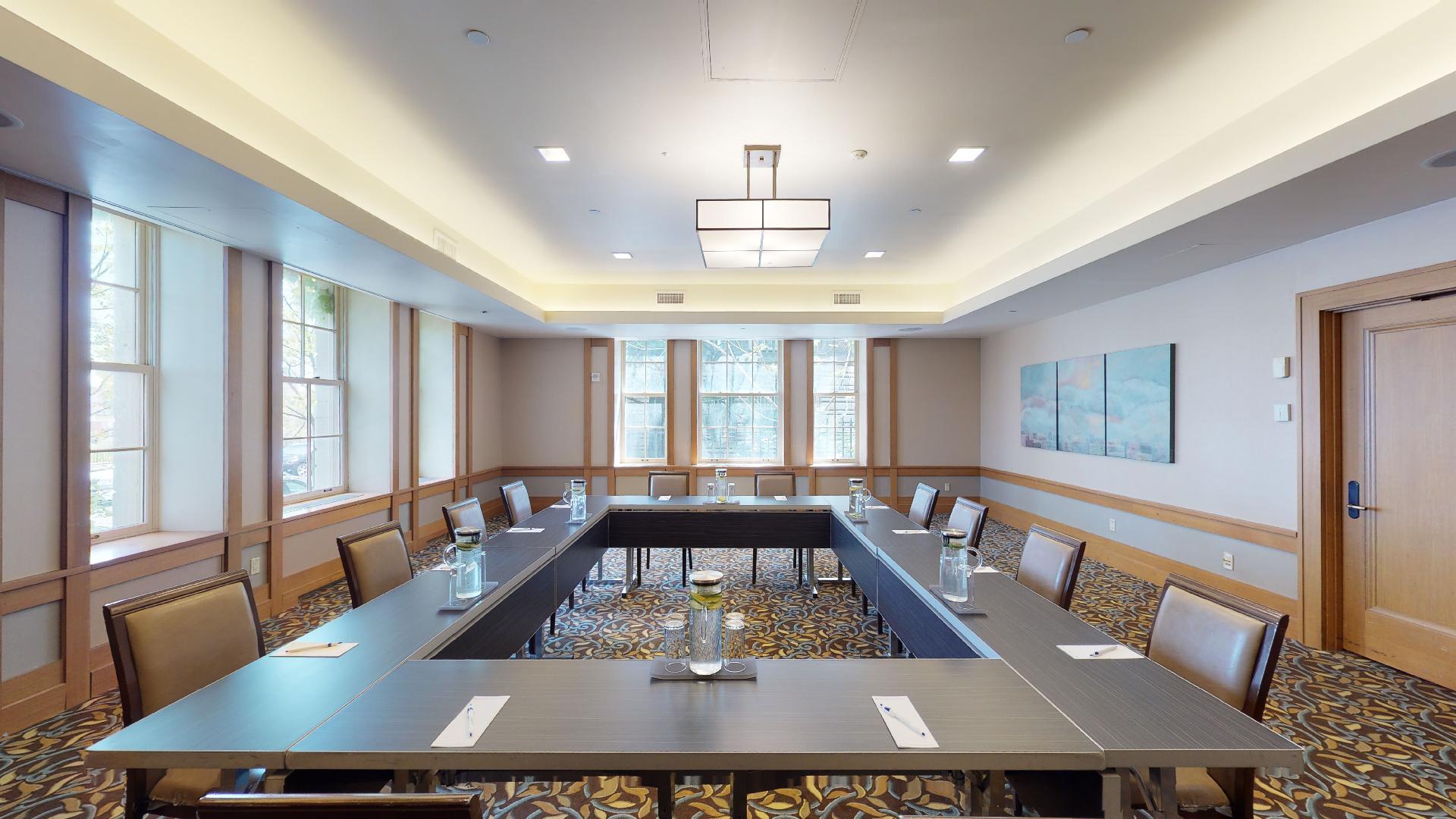 Tables arranged in square formation in Garden Room 1