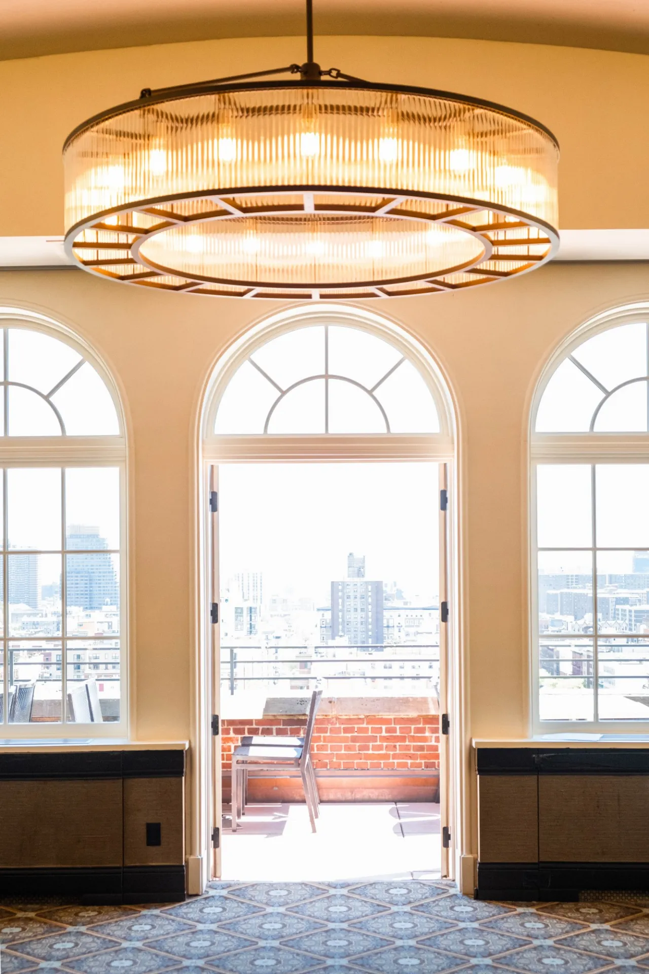 Door to terrace in the skyline ballroom