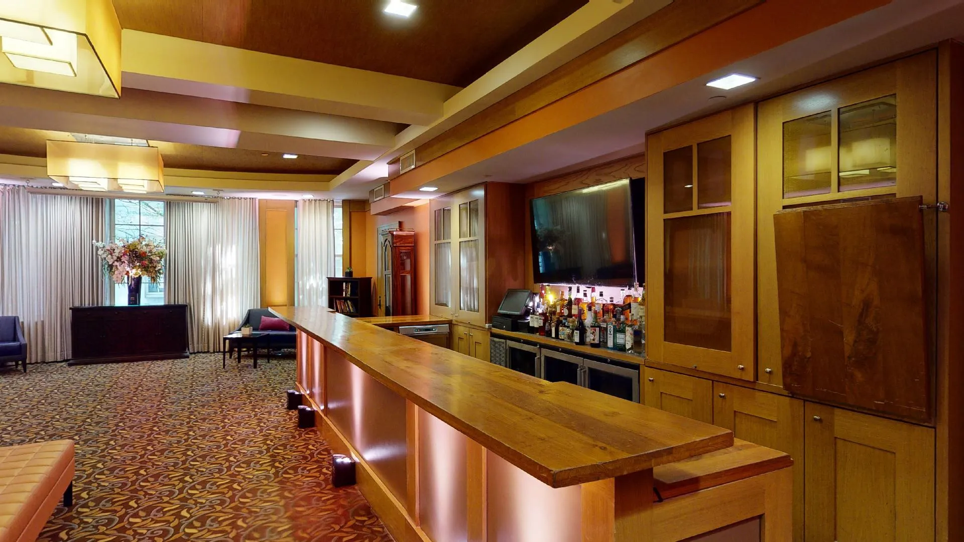 The bar in the Ivy Lounge