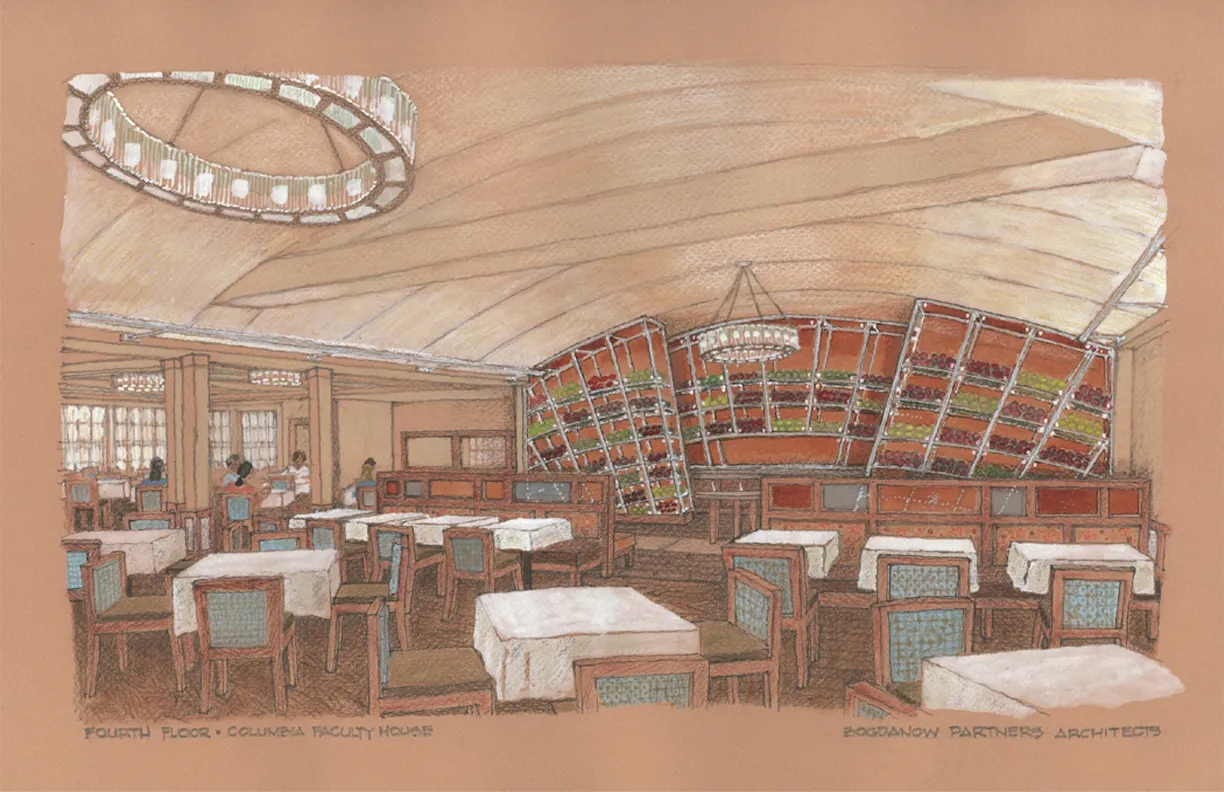 An artist's rendered of the Skyline Level at Faculty House.